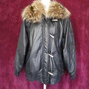 #226 M Leather/fur coat